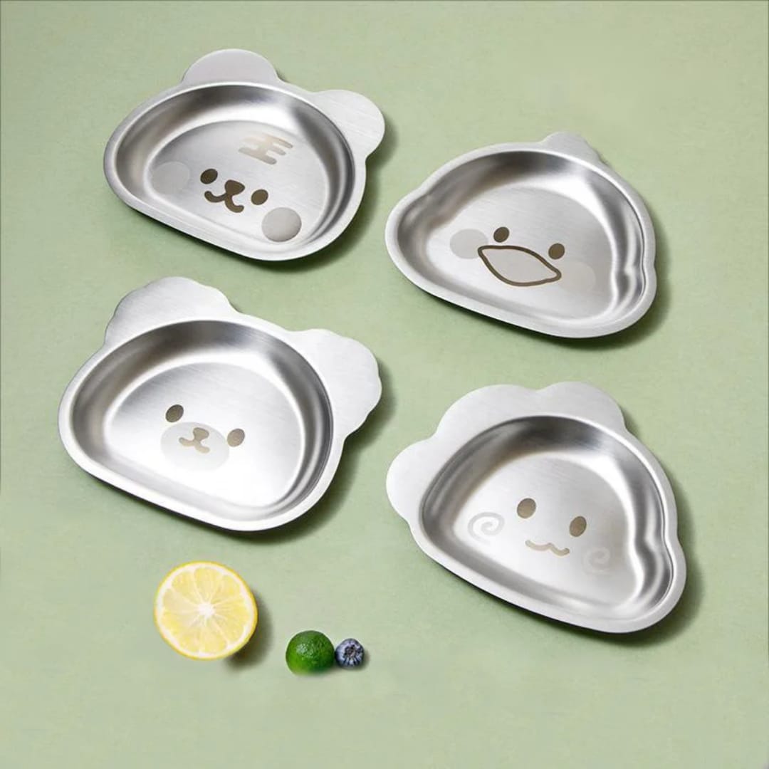 Stainless Steel Plate With Silicone Suction