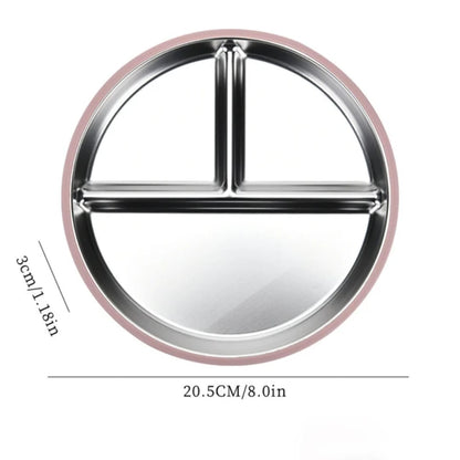 Stainless Steel Plate With Silicone Suction