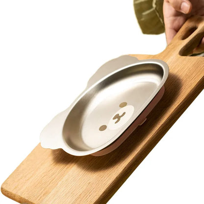 Stainless Steel Plate With Silicone Suction