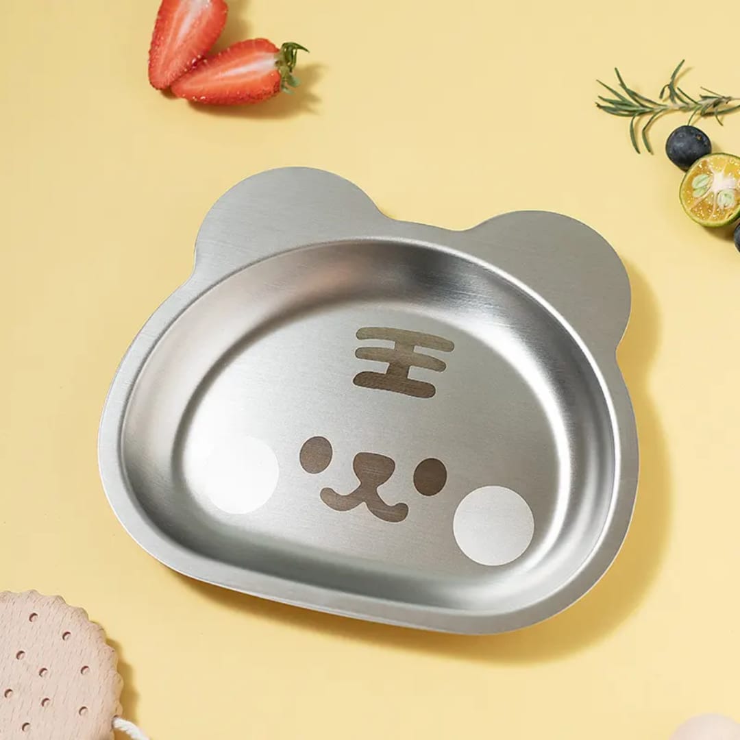 Stainless Steel Plate With Silicone Suction
