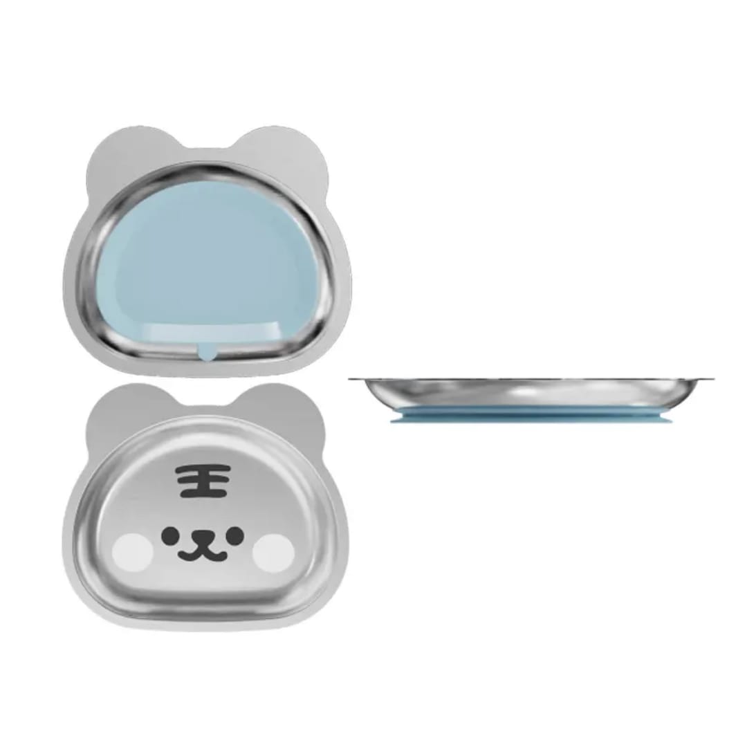 Stainless Steel Plate With Silicone Suction