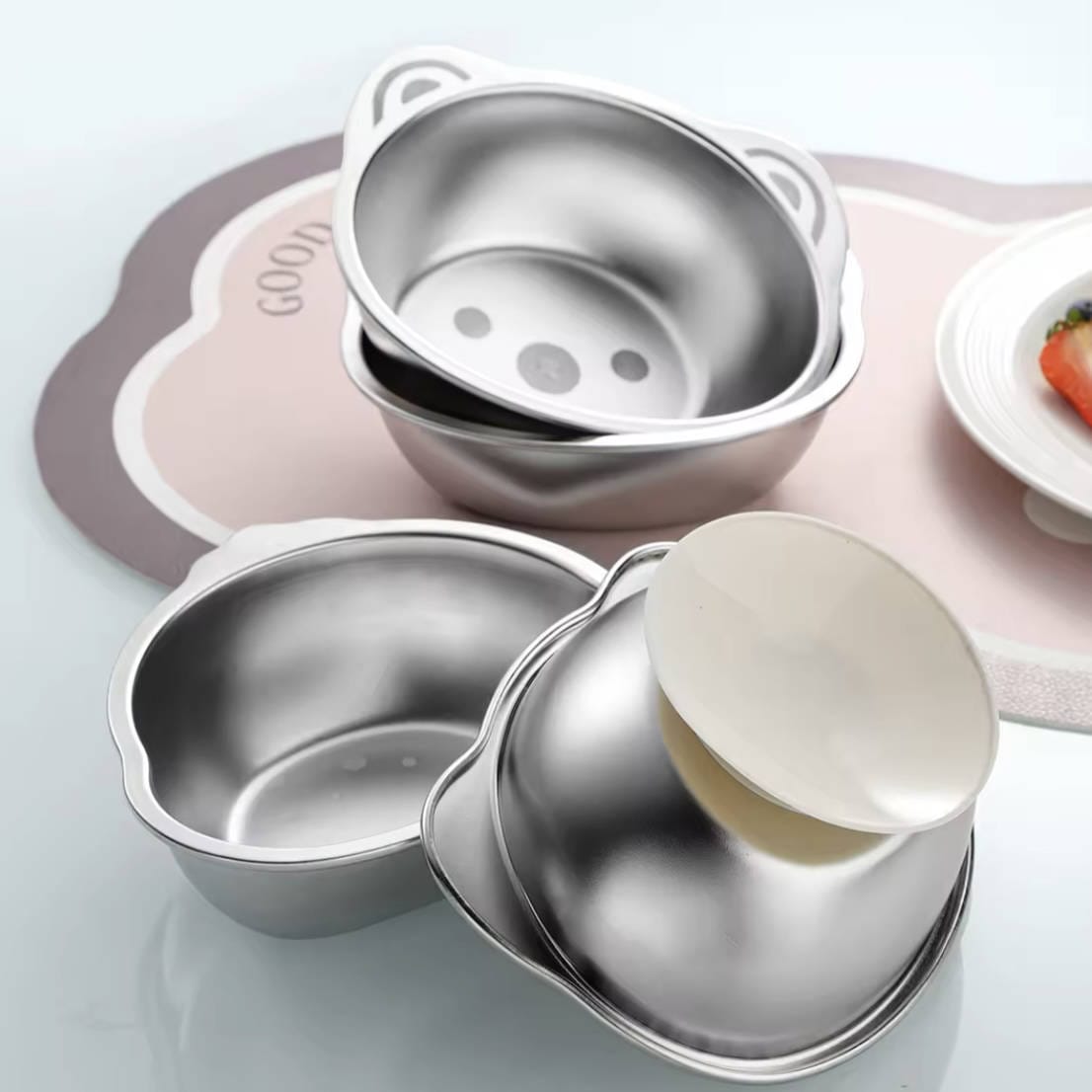 Stainless Steel Bowl With Suction Base
